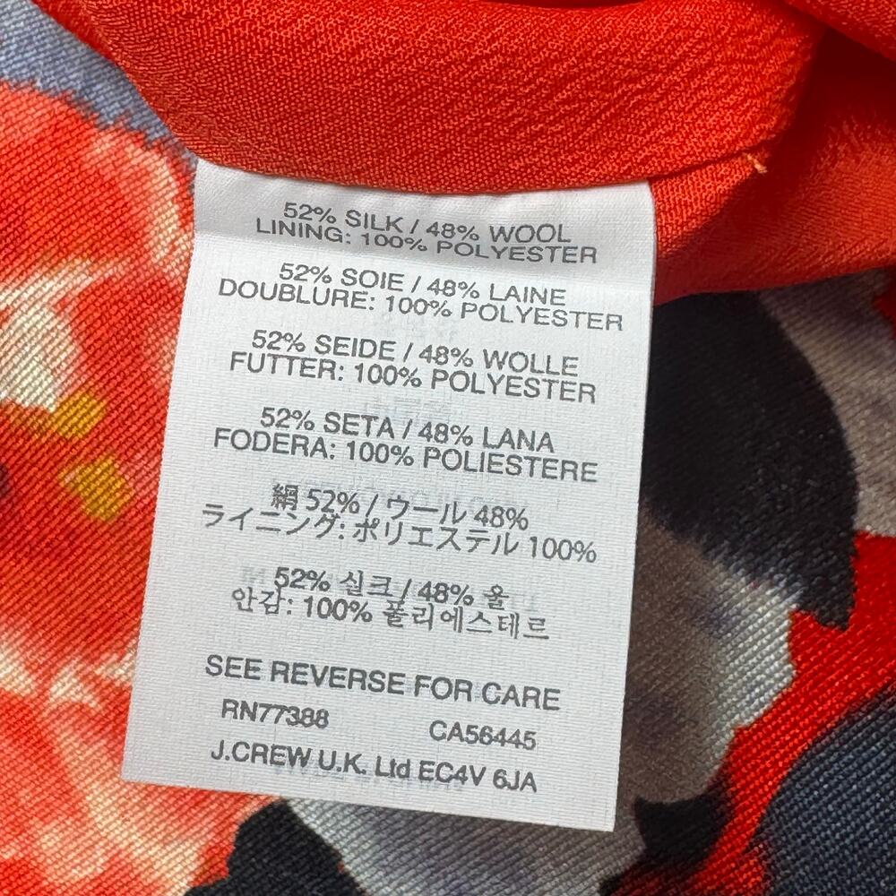 J.Crew Collection Silk Wool Floral Sheath Dress Red Size 6 NWT - Picture 5 of 12